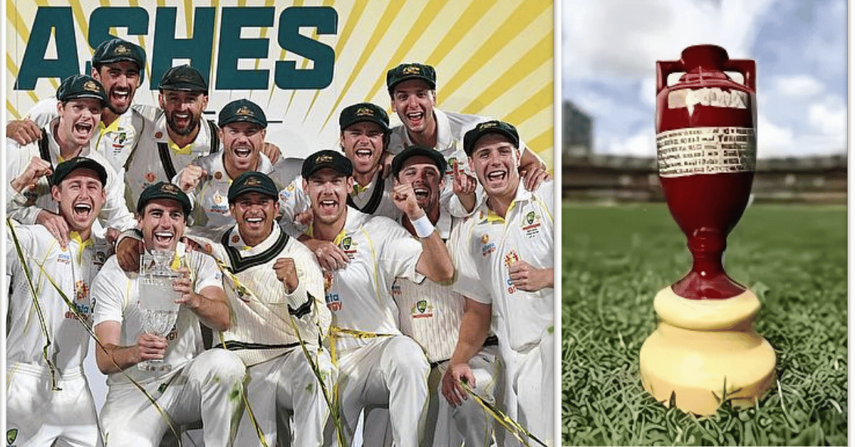 Ashes trophy with complete winners list from 1882 to 2023